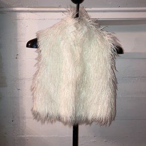 Bebe faux white fur vest